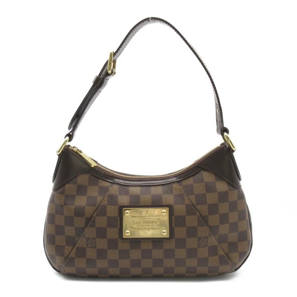 LOUIS VUITTON Thames PM Shoulder Bag N48180 Damier canvas Brown Ebene Used - Picture 1 of 12